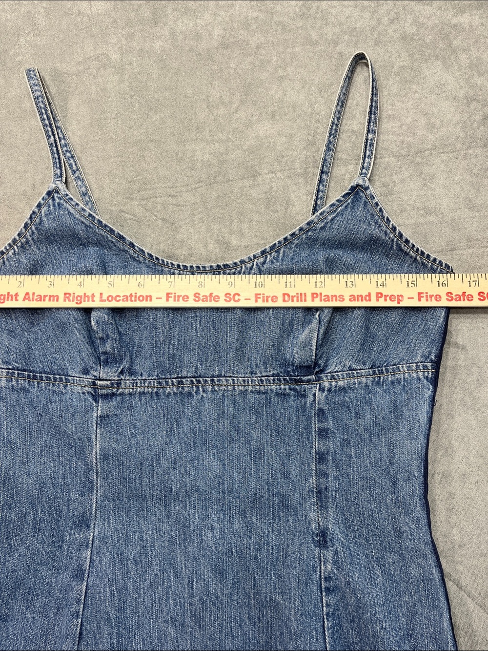 Vintage Express Bleus Denim Mini Dress USA 100% Cotton Size 5/6 Y2K - Picture 5 of 11